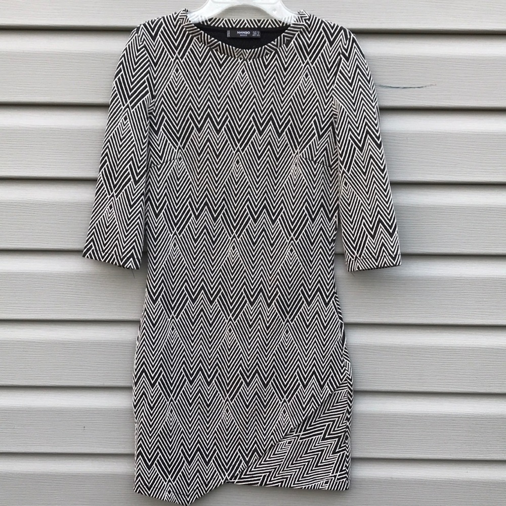 Mango Zigzag Asymmetrical Bodycon Dress